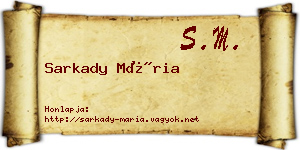 Sarkady Mária névjegykártya