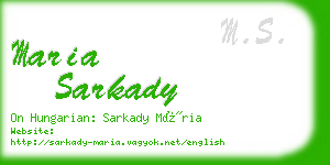 maria sarkady business card